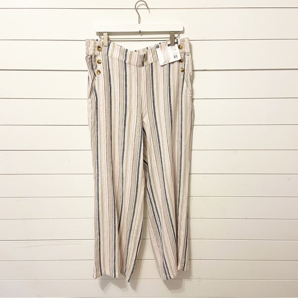 NWT Zac & Rachel | Linen Blend Stripped Pants Size XL - Picture 1 of 10